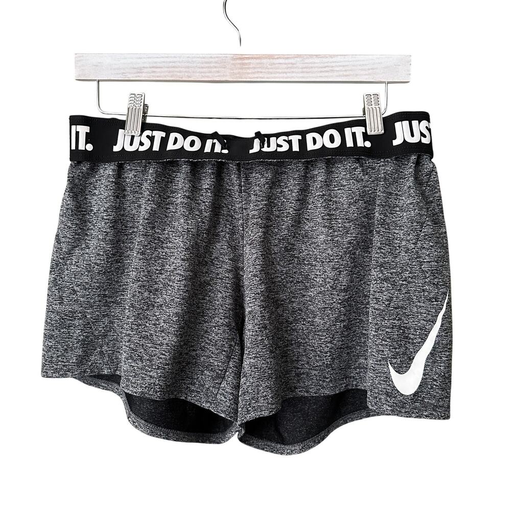 Nike Womens Dri-Fit Swoosh Grey Shorts - Medium